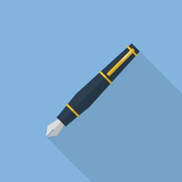 Pen flat icon Stock Illustration