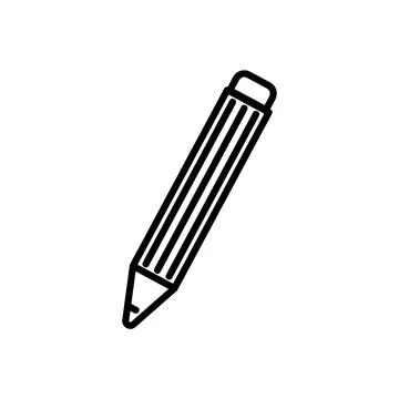 Pen flat icon. Pictogram for web. Line stroke. Isolated on white background.  Stock Illustration