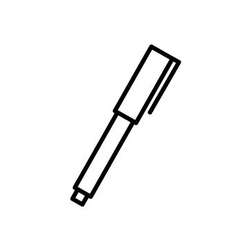 Pen flat icon. Pictogram for web. Line stroke. Isolated on white background.  Stock Illustration