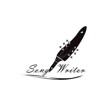 Pen with guitar Stock Illustration