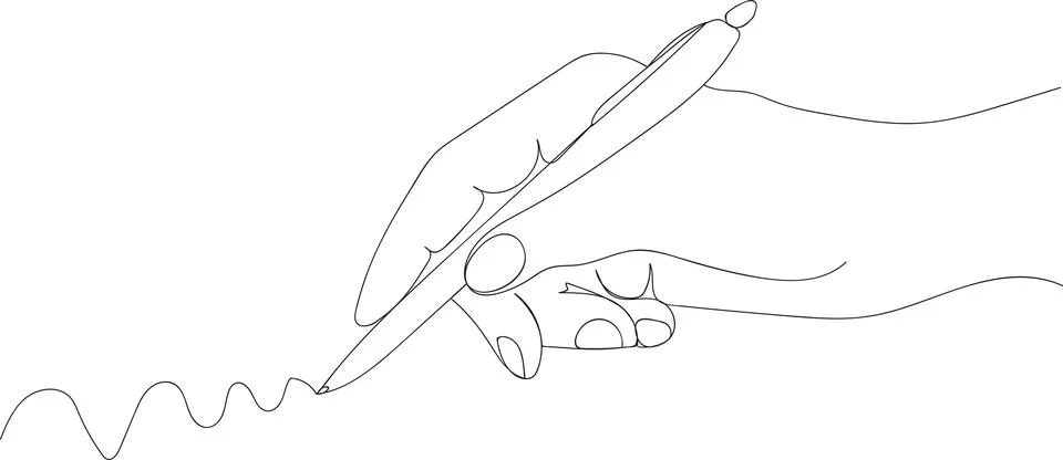 Pen in hand Stock Illustration