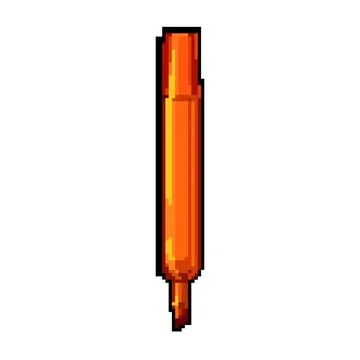 Pen highlighter pixel art vector illustration sign color Stock Illustration