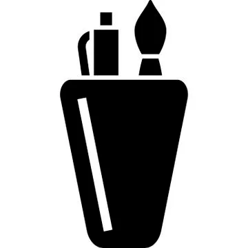 Pen Holder Icon Vector Stock Illustration