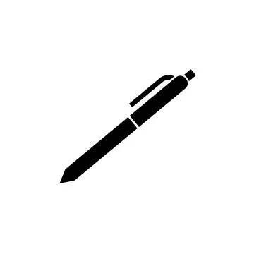 Pen icon. Black simple icon isolated on white background. Stock Illustration