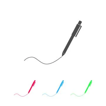 Pen icon flat Stock Illustration