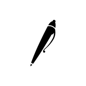 Pen Icon In Flat Style Vector For Apps, UI, Websites. Black Icon Vector Illus Stock Illustration