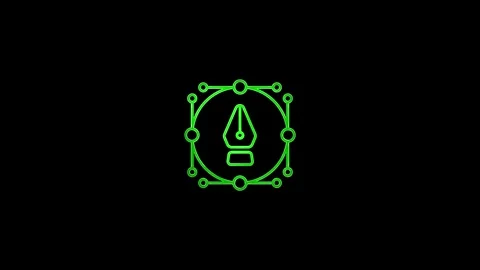 Pen icon with a glowing neon effect Stock Footage 305299233