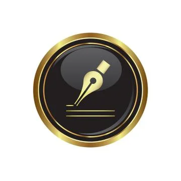 Pen icon gold Illustrazione stock