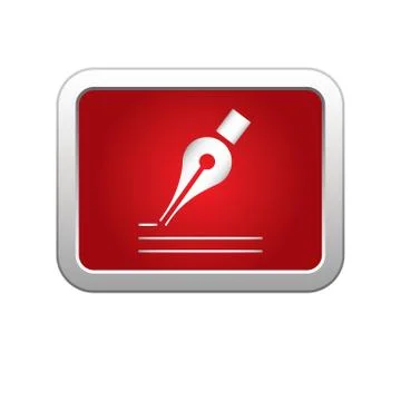 Pen icon red Stock Illustration