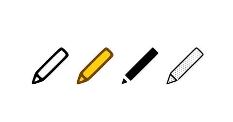  Pen icon set in different styles. Edit or write symbol vector illustratio... Stock Photos