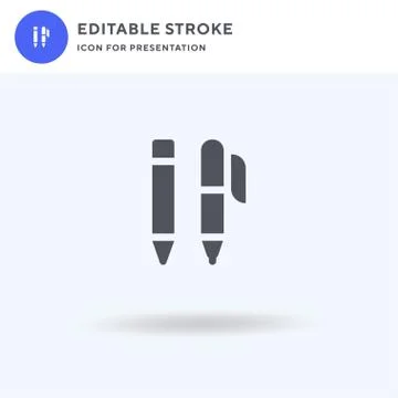 Pen icon vector, filled flat sign, solid pictogram isolated on white, logo Illustrazione stock