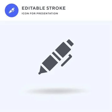 Pen icon vector, filled flat sign, solid pictogram isolated on white, logo Illustrazione stock