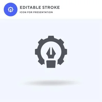 Pen icon vector, filled flat sign, solid pictogram isolated on white, logo Illustrazione stock