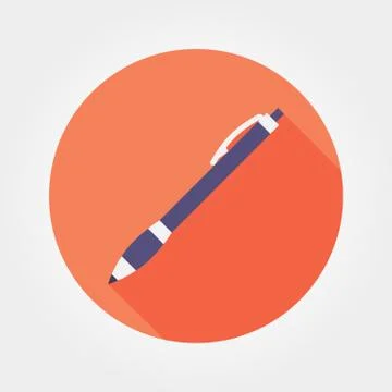 Pen. Icon. Vector. Flat design. Stock Illustration