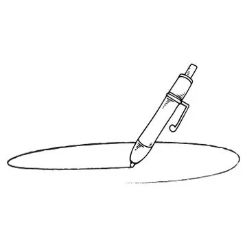 Pen icon. Vector of a pen. Hand drawn  pen. Stock Illustration