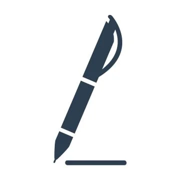 Pen icon on white background. Illustrazione stock
