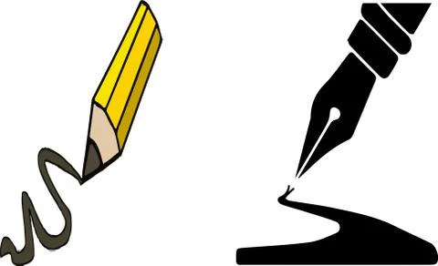 Pen icon on white background Stock Illustration