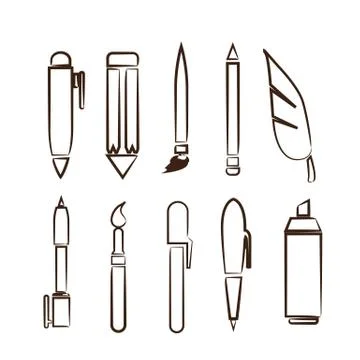 Pen icons Stock Illustration
