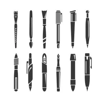 Pen icons Illustrazione stock