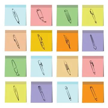 Pen icons Stock Illustration