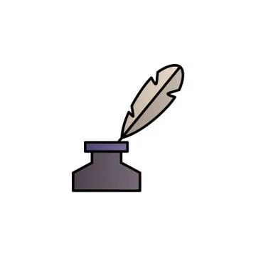 Pen in the inkwell color gradient vector icon Stock Illustration