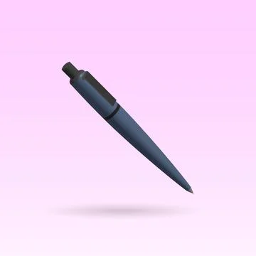 Pen isolated 3d icon. blue pen 3d vector illustration. Stock Illustration