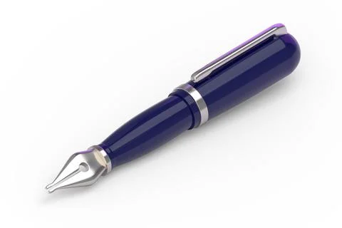 Pen isometric for writing on documents 3d render Stock Illustration