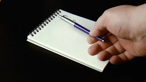 Pen knocks on paper Stock Footage 79539472