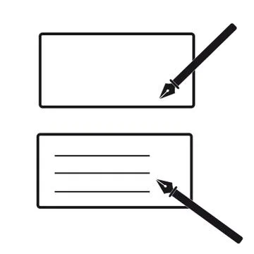 Pen with label on white background Stock Illustration
