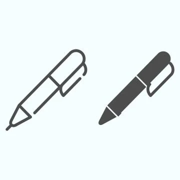 Pen line and solid icon. Office pen vector illustration isolated on white Stock Illustration