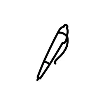 Pen Line Icon In Flat Style Vector For Apps, UI, Websites. Black Icon Vector Stock Illustration