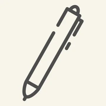Pen line icon. Ink vector illustration isolated on white. Write outline style Stock Illustration