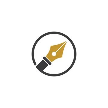 Pen logo illustration Illustrazione stock