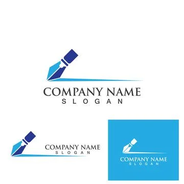 Pen Logo write vector template Illustrazione stock