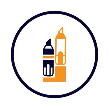 Pen, marker, highlighter, underline pen, marker highlighter icon Stock Illustration