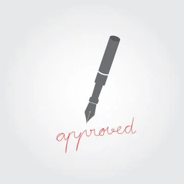 Pen with the message approved Stock Illustration