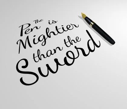 The Pen is Mightier than the Sword Stock Illustration
