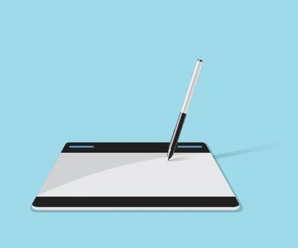 Pen mouse digital tablet vector illustration Stock Illustration