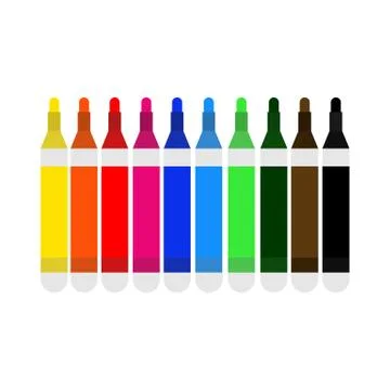 Pen Multi Colour Marker Illustration Stock Illustration