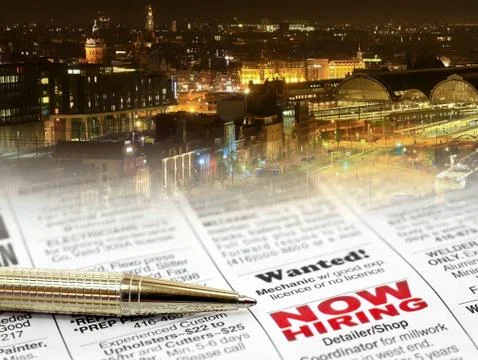 Pen on Newspaper Stock Photos