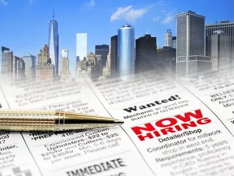 Pen on Newspaper Stock Photos