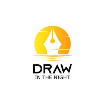 Pen on the night of the moon, Stock Illustration