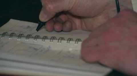 Pen notebook hand Stock Footage 48042086