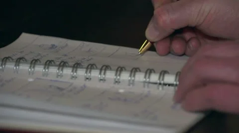 Pen, notebook, hand Stock Footage 48042109