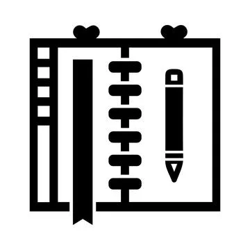 Pen, notebook, pad, dairy, notebook diary icon Stock Illustration