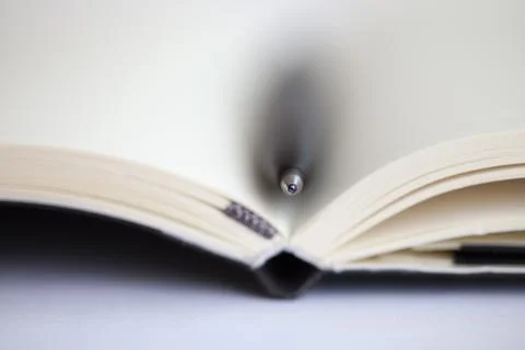 Pen on notebook Foto stock