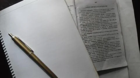 Pen with notebook Stock Photos