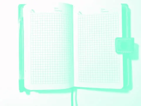 Pen with notebook on a white background. Aqua Menthe. Stock Photos