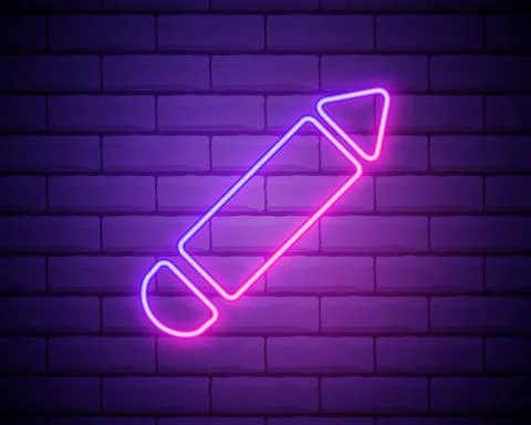 A pen outline icon. Elements of Education in neon style icons. Simple icon fo Stock Illustration