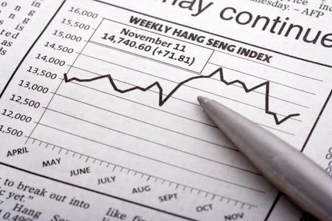 Pen Over Chart Stock Photos